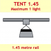 Tent 1.45 -1.45 mt rail - 1 light