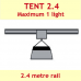 Tent 2.4 - 2.4 mt rail - 1 light