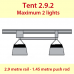 Tent 2.9.2-  2.9 mt rail - 2 lights in line
